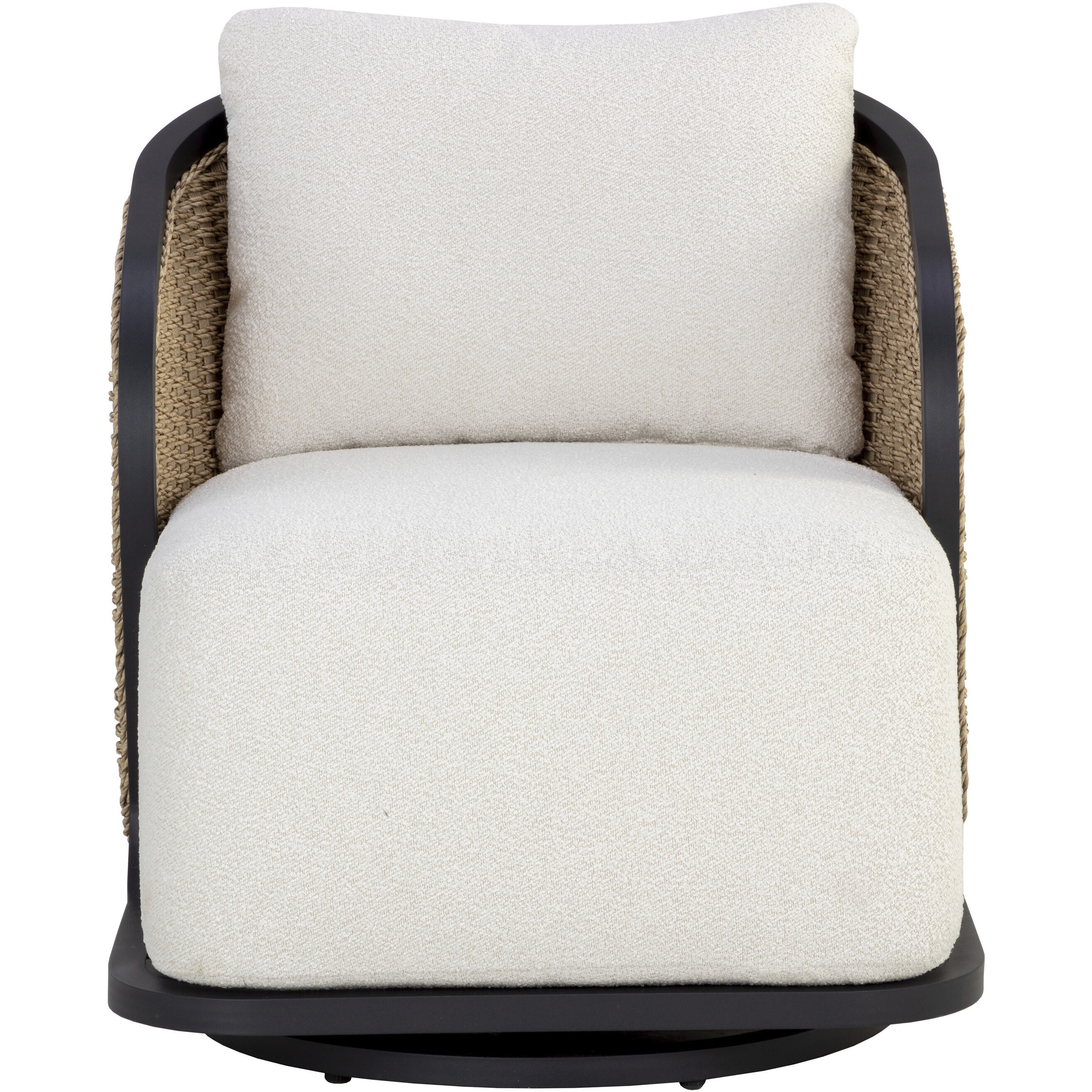 Bora Louis Cream Outdoor Swivel Lounge Chair, Swivel